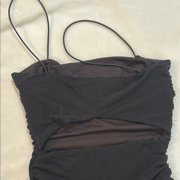 Black Ruched Dress - Picture 3 of 4